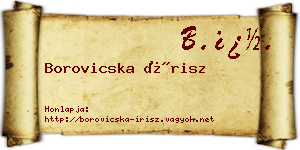 Borovicska Írisz névjegykártya